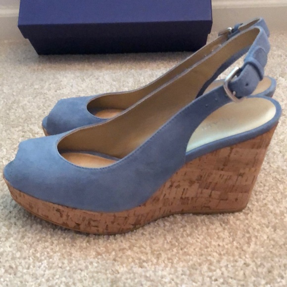 Stuart Weitzman Wedge Sandals. 6. New! - Picture 2 of 7